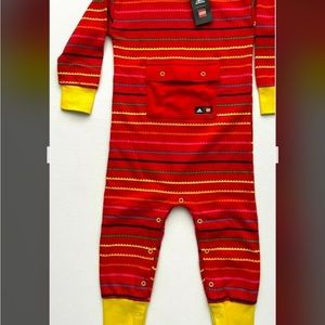 Adidas X Leggo H65342 TODDLER bodysuit Stripe Red Yellow 3T